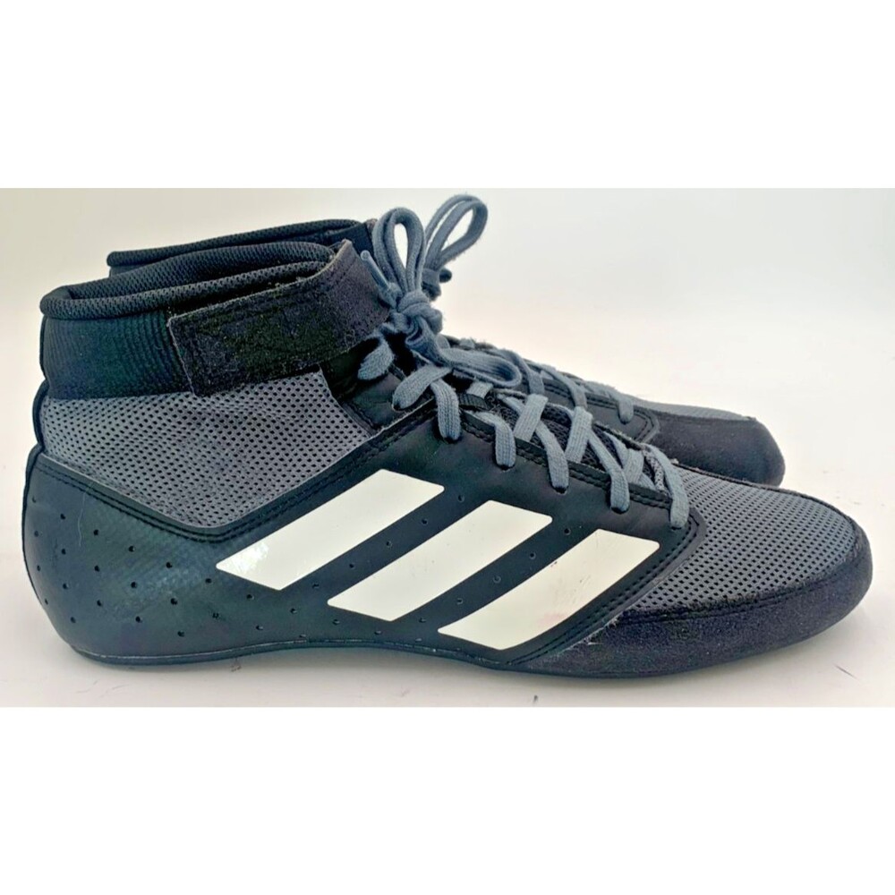 Adidas Mat Hog 2.0 Wrestling Shoes Mens Size 10 Black Gray Sneakers FZ5391